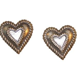 Vintage Gun Metal You Roped My Heart Post Earrings
